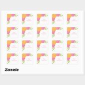 Stickers floraux rose et orange (Feuille)