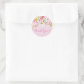 stickers floraux rose merci (Sac)