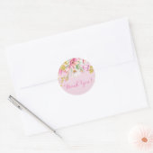 stickers floraux rose merci (Enveloppe)