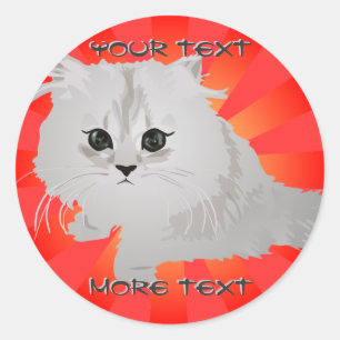 Stickers Fluffy Kitten