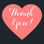 stickers forme coeur avec message de remerciement<br><div class="desc">stickers forme coeur avec message de remerciement. Corail rose ou couleur arrière - plan personnalisée. Texte de script élégant. Scelleur d'enveloppe parfaite ou étiquette de mariage pour remercier les invités. Merci aime le coeur.</div>