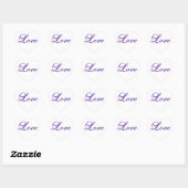Stickers forme coeur d'amour pour Mariage violet (Feuille)