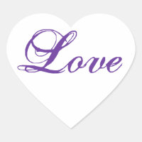Stickers forme coeur d'amour pour Mariage violet