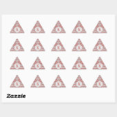 Stickers forme triangle KNIT NORD ROUGE + Initiale (Feuille)