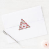 Stickers forme triangle KNIT NORD ROUGE + Initiale (Enveloppe)
