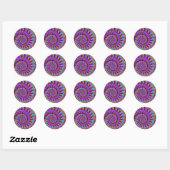 Stickers - Fou Fractal Purple terquoise jaune (Feuille)