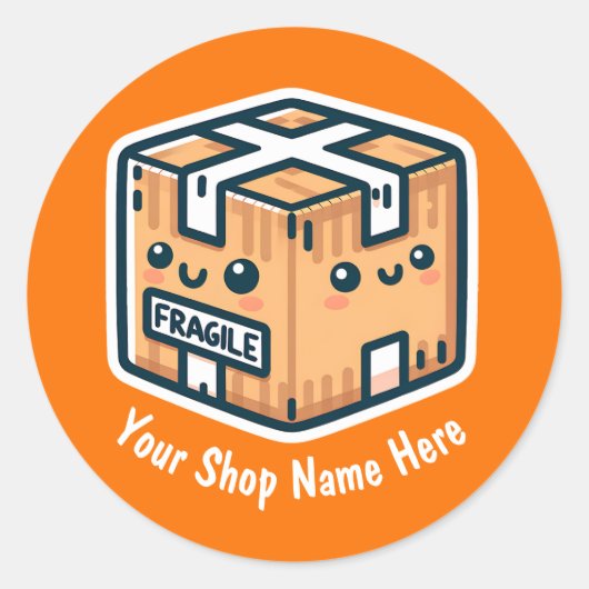 Stickers Fragile personnalisés pour petites entrep (Devant)
