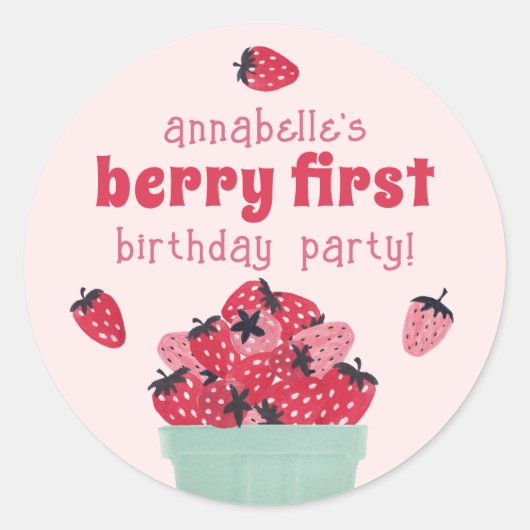 Stickers Fraise Berry Premier Anniversaire (Devant)