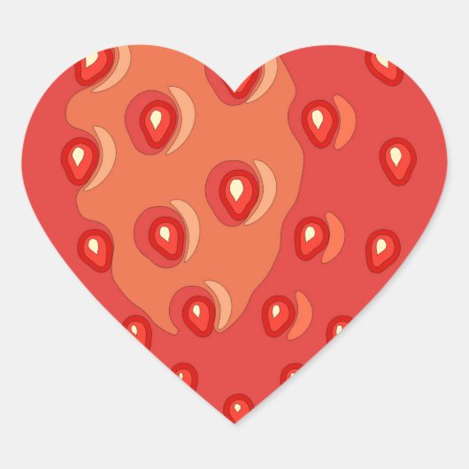 Stickers fraise (coeur) (Devant)
