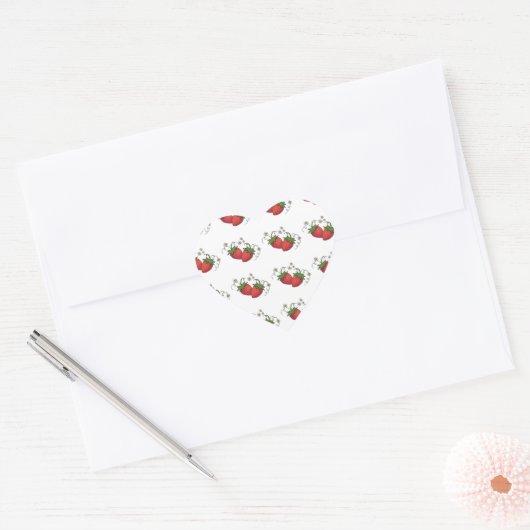 Stickers fraises (feuille de 20) (Enveloppe)