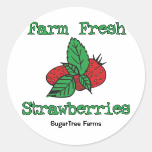 Stickers fraises - Fraises fraîches de ferme