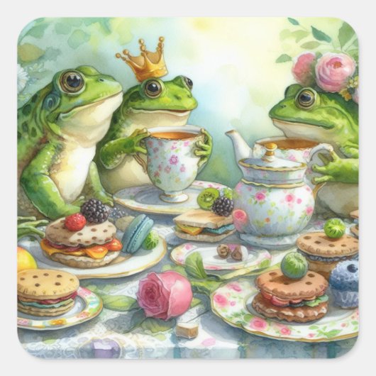 Stickers Frog Tea Party (Devant)