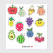 Stickers Fruit Cute Kawaii (Feuille)