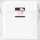 Stickers Fuchsia Flower Pink & Black Wedding (Sac)