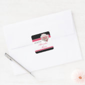 Stickers Fuchsia Flower Pink & Black Wedding (Enveloppe)