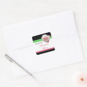 Stickers Fuchsia Flower Pink & Green Wedding (Enveloppe)