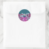 Stickers Fuchsia Hot Pink Turquoise Blue élégant (Sac)