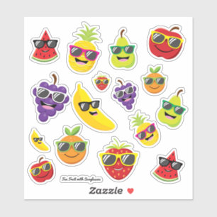 Stickers Fun Fruit avec lunettes de soleil
