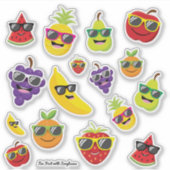 Stickers Fun Fruit avec lunettes de soleil (Devant)