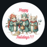 Stickers Fun Round Christmas Mice<br><div class="desc">A la recherche d'un moyen rentable d'ajouter une touche d'élégance supplémentaire à vos enveloppes de Noël ou à vos sacs de Fête, ne cherchez pas plus loin, ces Jolies Stickers de Souris de Noël sont parfaits pour le travail! Regardez ma collection pour d'autres modèles et styles, il y a quelque...</div>