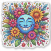 Stickers gais avec une lune souriante (Devant)