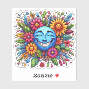 Stickers gais avec une lune souriante