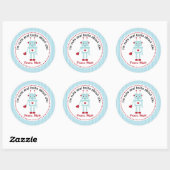 Stickers Garçon Valentine (Robot avec Coeurs) (Feuille)