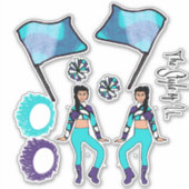 Stickers garde couleur drapeau ( Aqua Purple White (Devant)