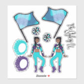 Stickers garde couleur drapeau ( Aqua Purple White (Feuille)