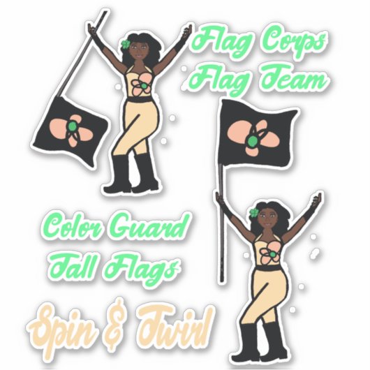Stickers Garde couleur drapeau (Beige de chaux) (Devant)