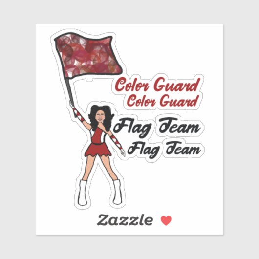 Stickers garde couleur drapeau (Blanc rouge) (Feuille)