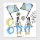 Stickers garde couleur drapeau (bleu or blanc A) (Feuille)