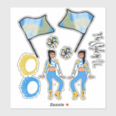 Stickers garde couleur drapeau (bleu or blanc B) (Feuille)