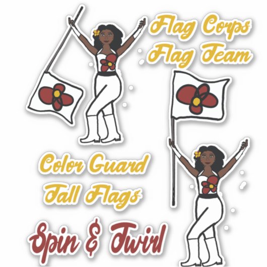 Stickers garde couleur drapeau (Fleur rouge) (Devant)