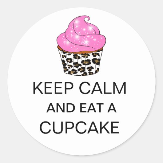 Stickers "GARDEZ LE CALME ET MANGEZ UN CUPCAKE" (Devant)