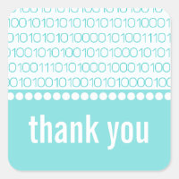 Stickers geek Chic Binary Code Merci, Aqua