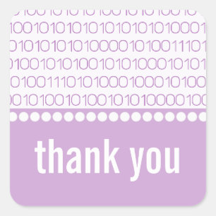 Stickers geek Chic Binary Code Merci, Violet