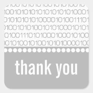 Stickers geek Chic Code Binaire Merci, Gris