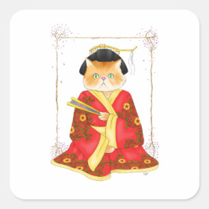 Stickers Geisha Cat