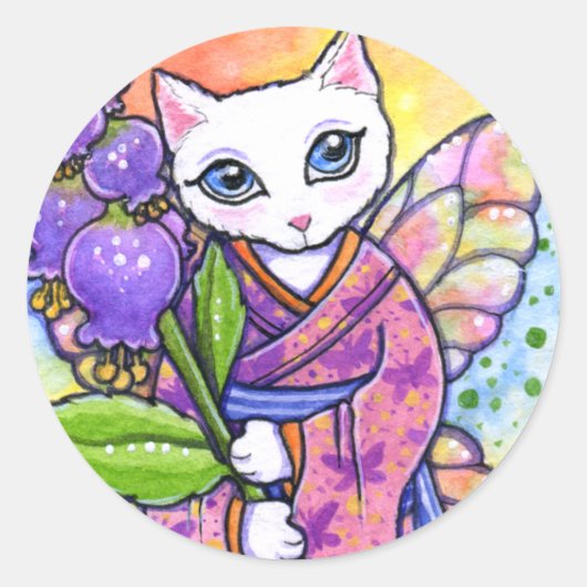 Stickers Geisha Cat Asian Fantasy van Ann Howard (Voorkant)