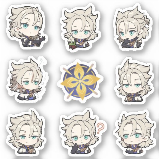 Stickers Genshin Impact Chibi Albedo (Devant)