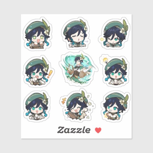 Stickers Genshin Impact Venti (Feuille)