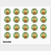 Stickers Giraffe Cartoon - Zoo Animaux (Feuille)