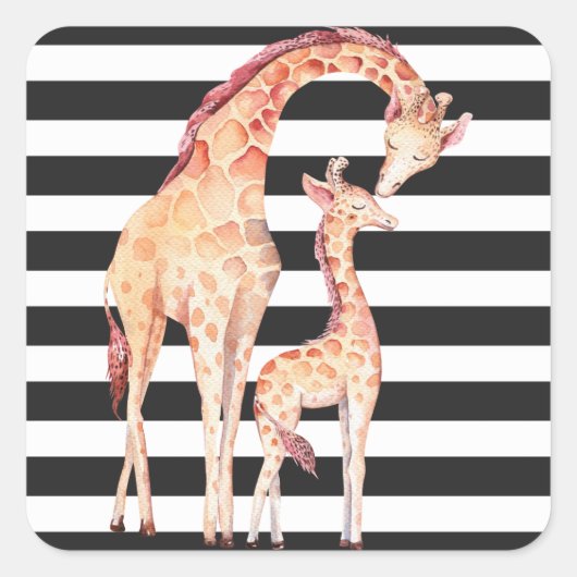 Stickers Giraffe Maman et Baby Giraffe Stripes (Devant)
