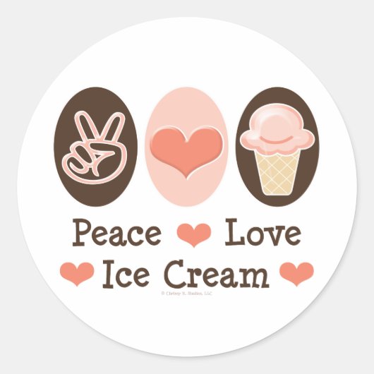 Stickers Glace Peace Love (Devant)