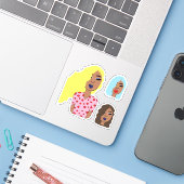 Stickers Glam Girls Set 1 (Ordinateur portable avec iPhone)