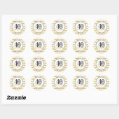 Stickers Gold 40 et Fabulous 40th Birthday Party (Feuille)