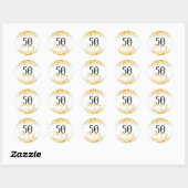 Stickers Gold 50 et fabuleux Anniversaire (Feuille)