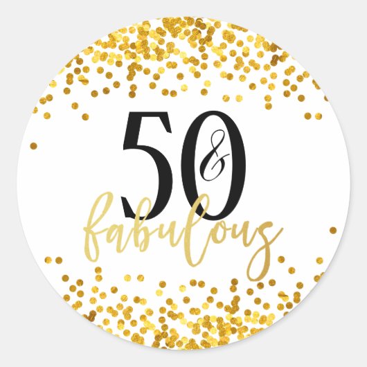 Stickers Gold 50 et fabuleux Anniversaire (Devant)
