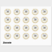 Stickers Gold 50 et fabuleux Anniversaire (Feuille)